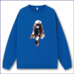 圓領毛衣(長袖, 藍色)